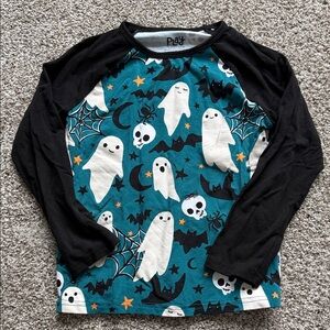 Little Sleepies Teal Ghost and Bat Shirt